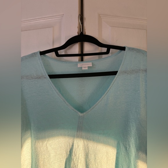J. Jill Aqua V-Neck Short Sleeve Top - Picture 5 of 7